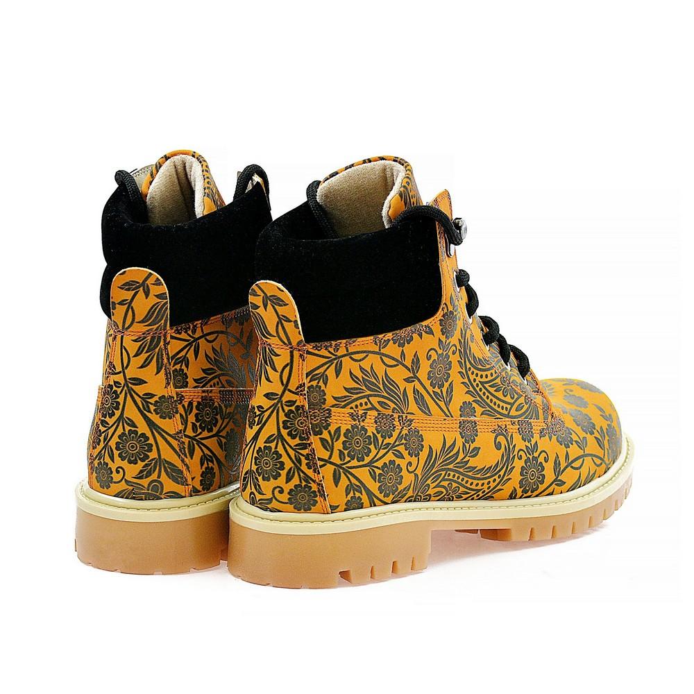 Orange & Black Drawings in Art Short Boots ACAT104 (1329354997856)