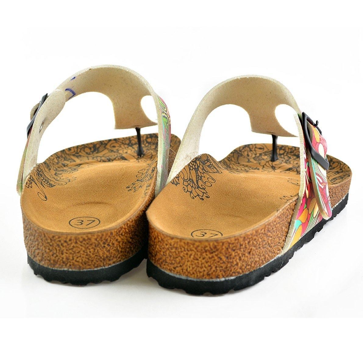 Green & Pink Im Not Afraid T-Strap Sandal CAL502 (737681047648)
