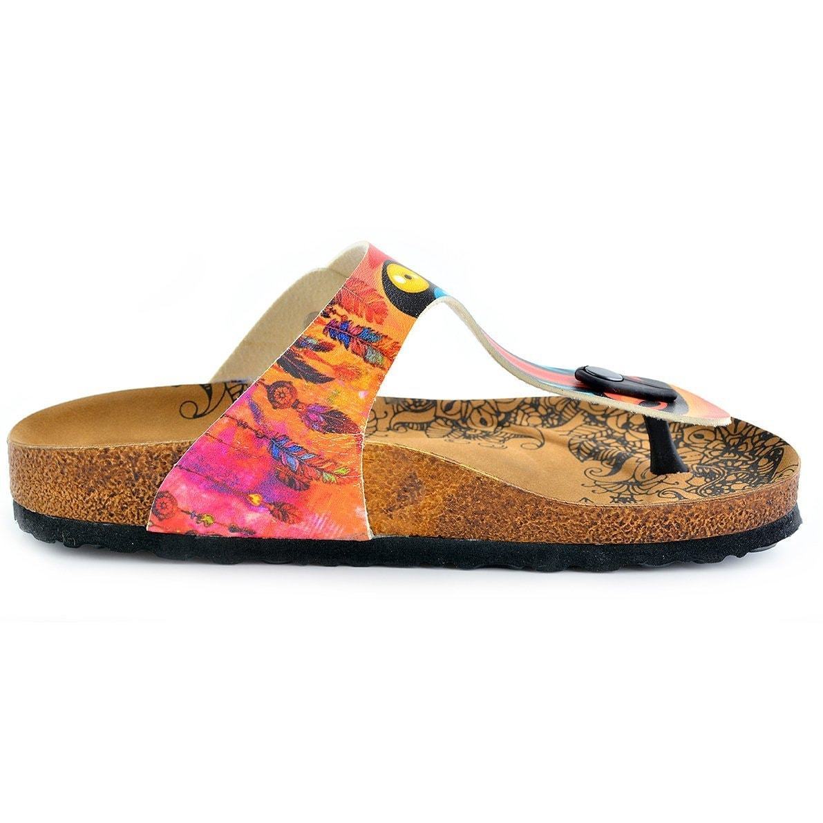 Red & Yellow T-Strap Sandal CAL519 (737680162912)
