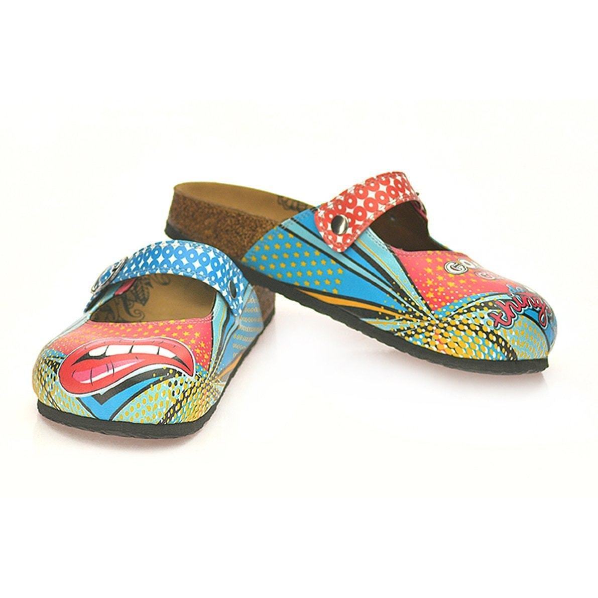 Red & Blue Good Girls Do Bad Things Clogs CAL801 (737679638624)