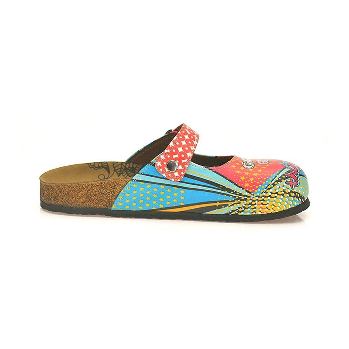 Red & Blue Good Girls Do Bad Things Clogs CAL801 (737679638624)