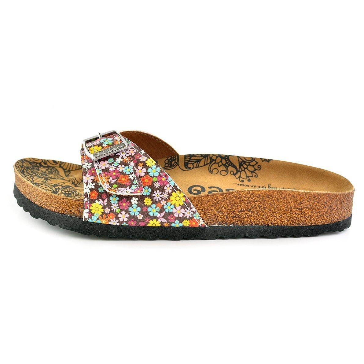 Pink Floral Buckle-Accent Sandal CAL908 (737678884960)