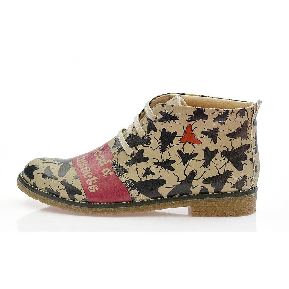 Stay Good and Record Insert Ankle Boots PH214 (1421216612448)