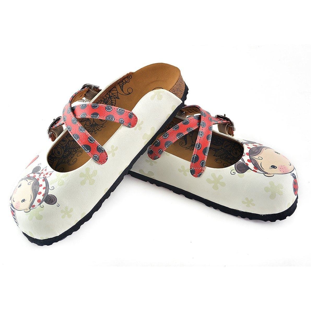 Red & White Girl clogs, mevsim WCAL120 (737673576544)