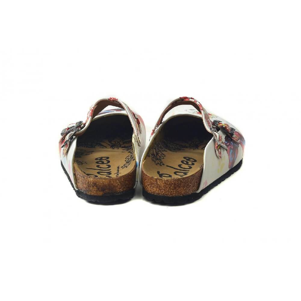 Rot-weiße Hunde-Clogs - WCAL3240