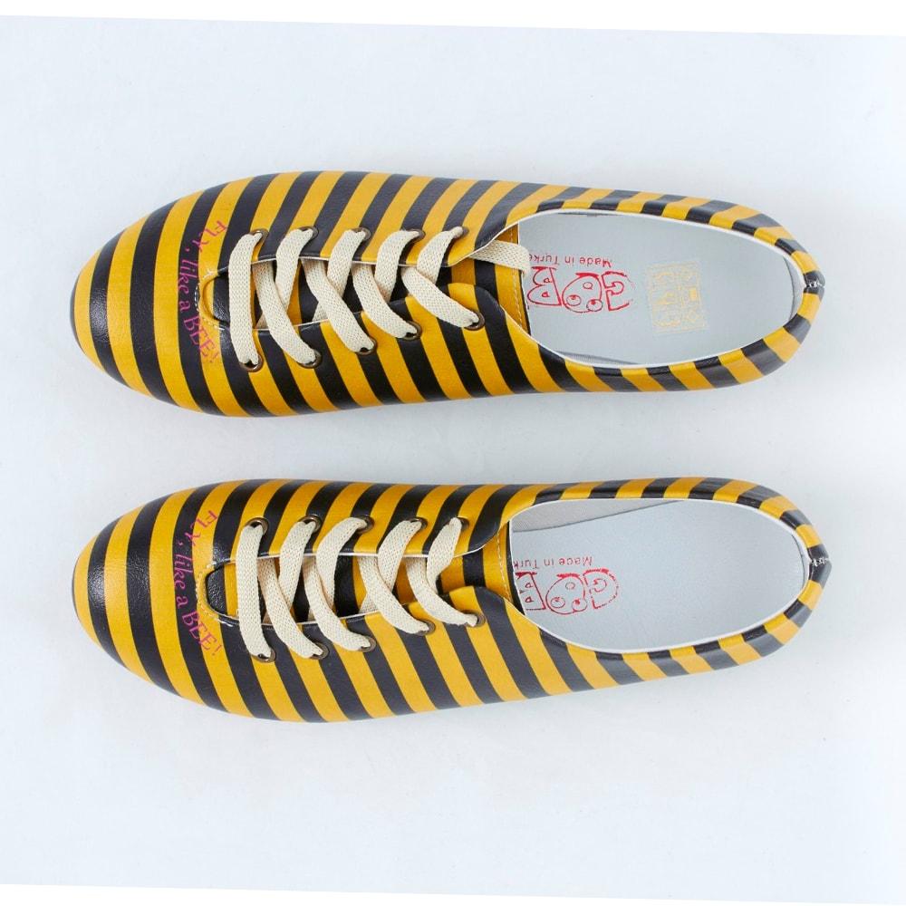 Black and Yellow Striped Ballerinas Shoes SLV073 (506275135520)