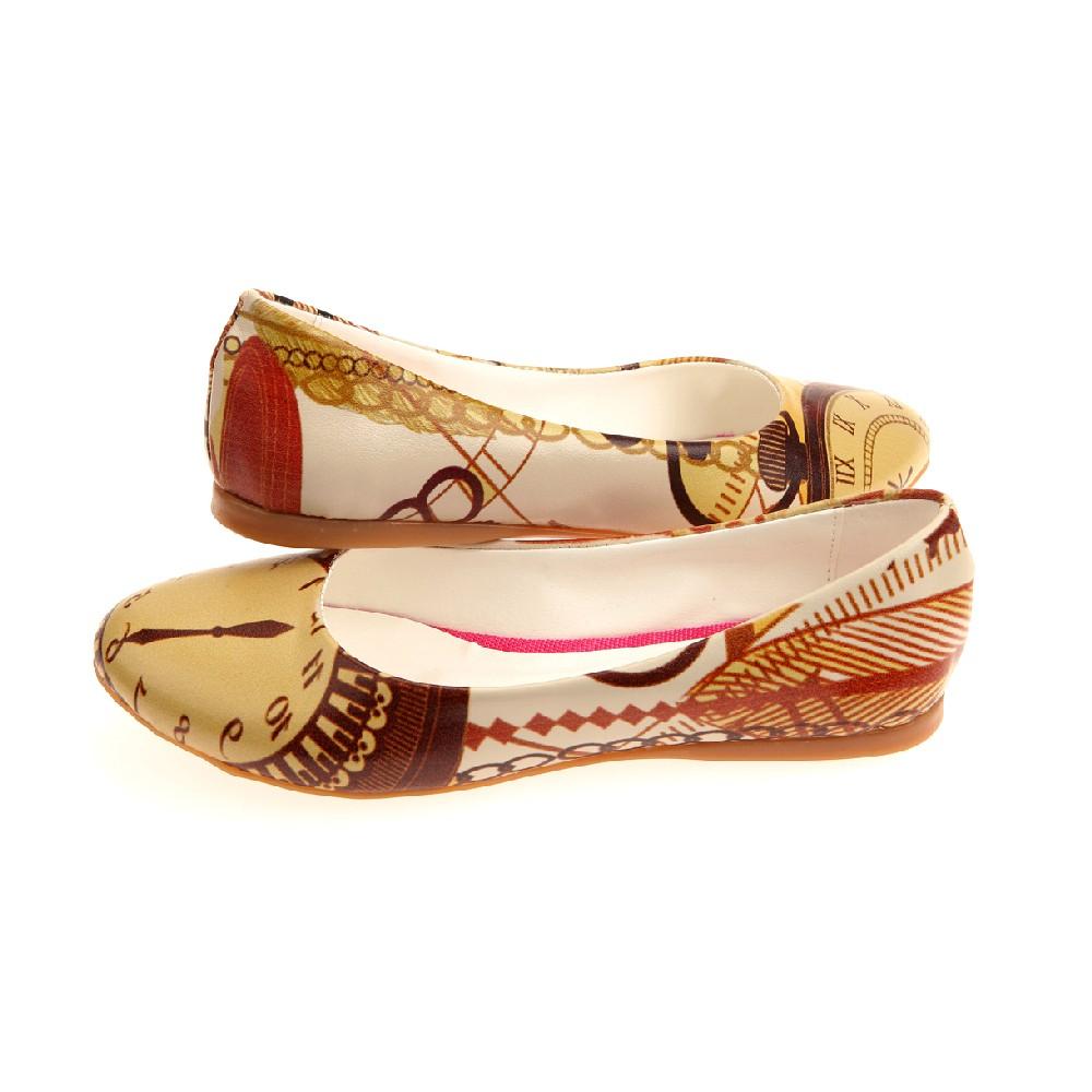 Retro Clock Ballerinas Shoes 1011 (2198970466400)