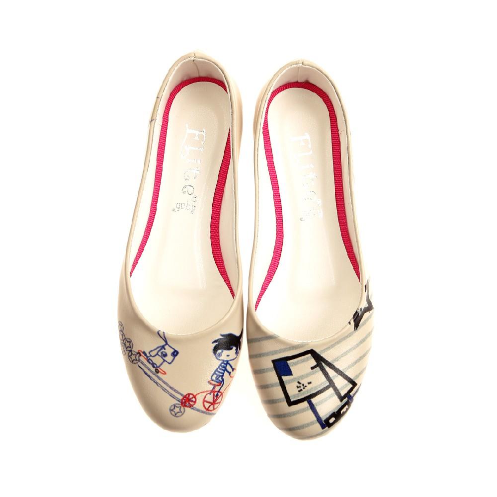 Dog And Boy Ballerinas Shoes 1014 (2198970761312)