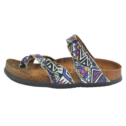Purple & White Geometric Sandal CAL1006 (737684914272)