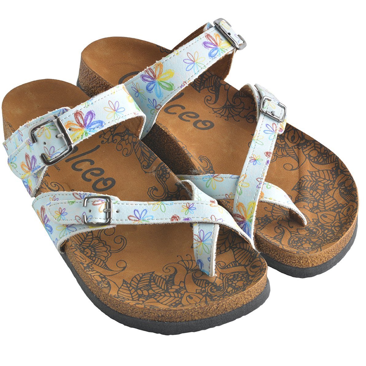 Light Blue Floral Sandal CAL1007 (737684881504)