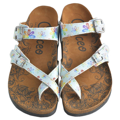 Light Blue Floral Sandal CAL1007 (737684881504)
