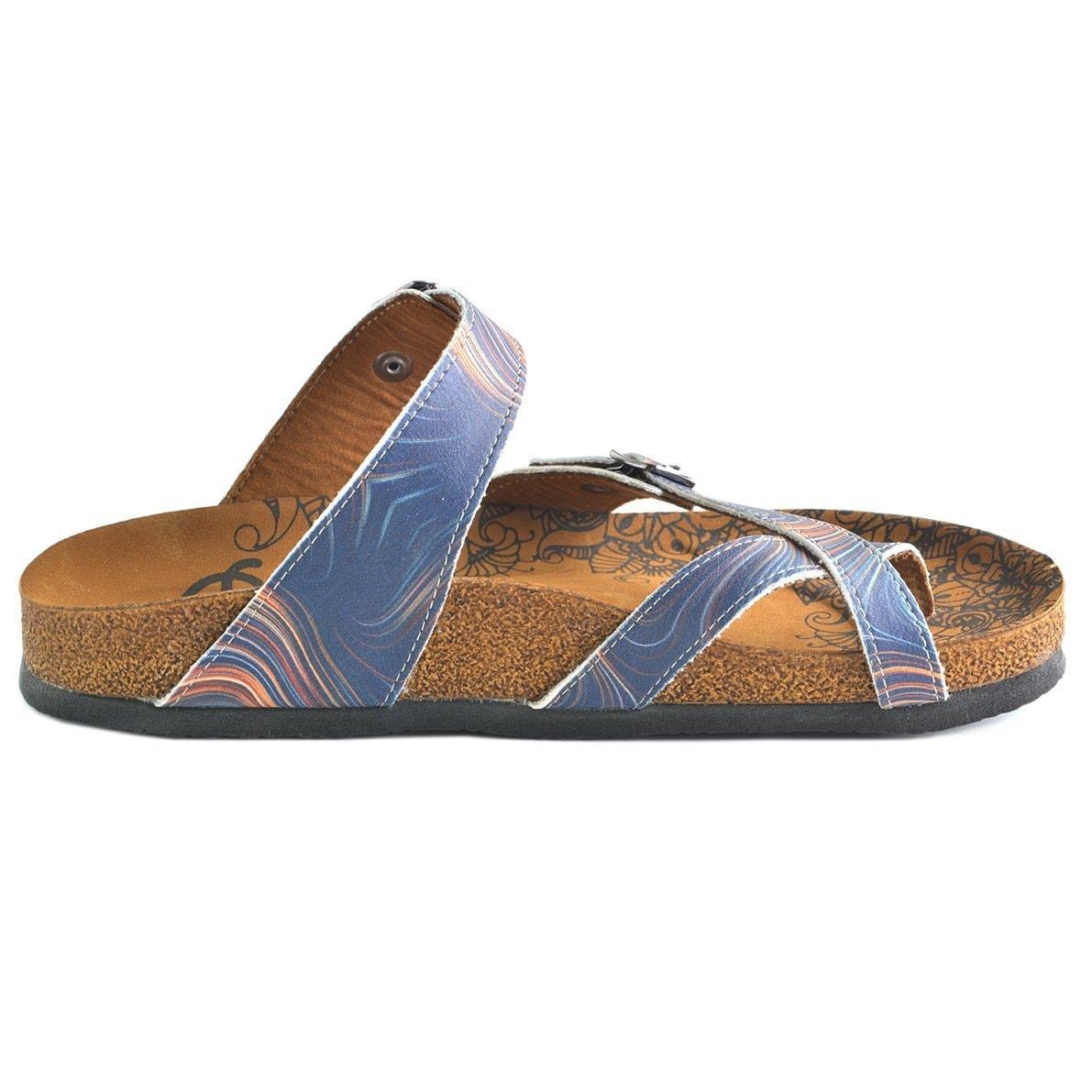 Navy Abstract Sandal CAL1008 (737684815968)