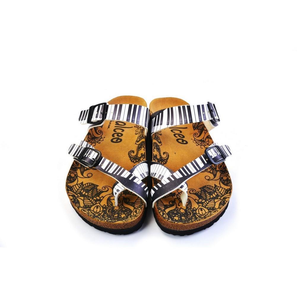 Black & White Piano Keys Sandal CAL1010 (774930956384)
