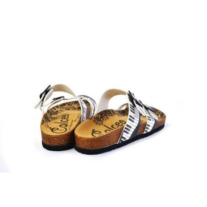 Black & White Piano Keys Sandal CAL1010 (774930956384)