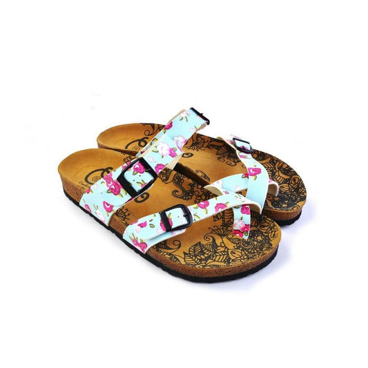 Blue & Pink Floral Sandal CAL1012 (774931251296)