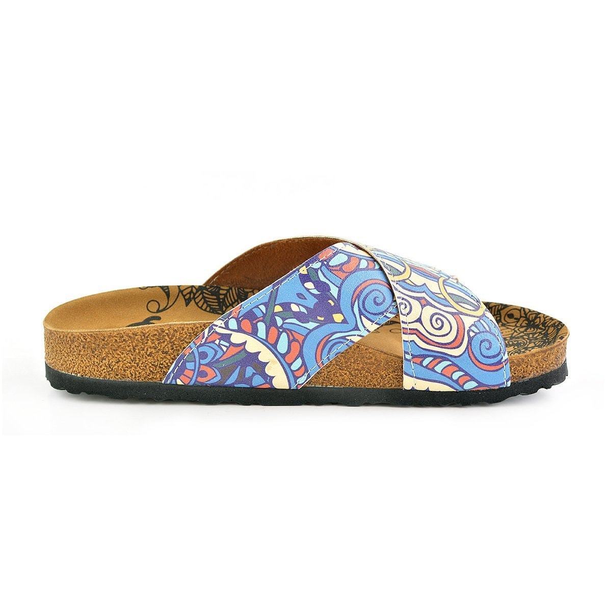 Blue & Yellow Elephant Cross-Strap Sandal CAL1108 (737683243104)
