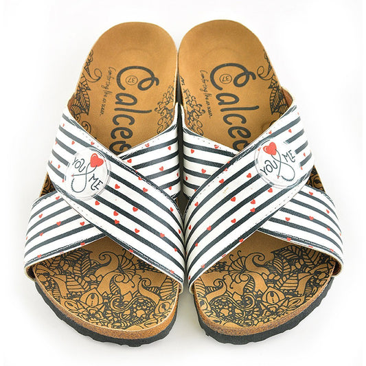 White & Red You & Me Cross-Strap Sandal CAL1109 (737683210336)