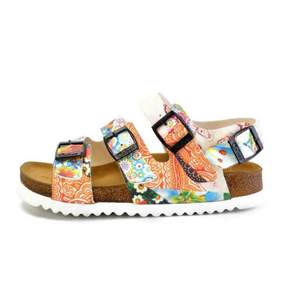 Colored Strip and Colored Flowers Mixed Patterned Clogs - CAL1902 (774934593632)