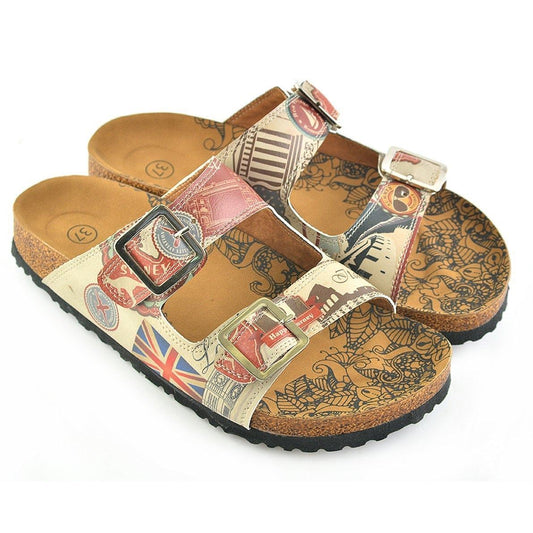 Cream & Red Italy Two-Strap Buckle Sandal CAL202 (737682751584)