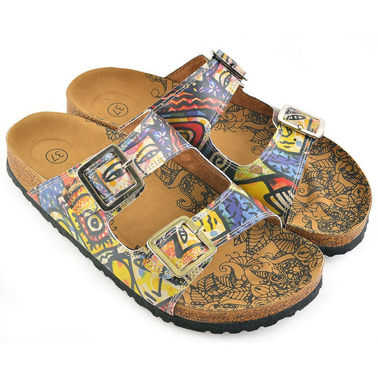 Blue Art Two-Strap Buckle Sandal CAL206 (737682587744)