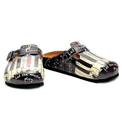 Black Piano Keys Clogs CAL311 (737682096224)