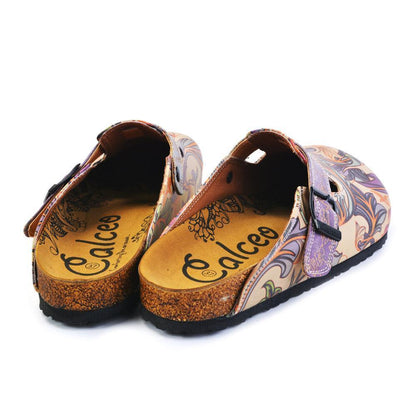 Purple & Pink Floral Slip On clogs, mevsim CAL371 (737756250208)