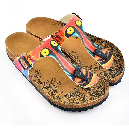 Red & Yellow T-Strap Sandal CAL519 (737680162912)