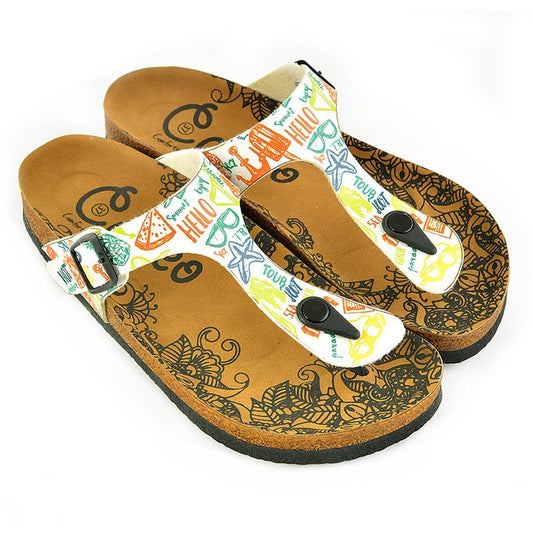 White Hello T-Strap Sandal CAL521 (737679999072)