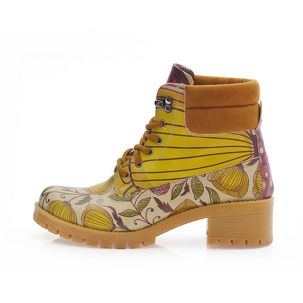 Flowers Short Boots KAT113 (1421183975520)