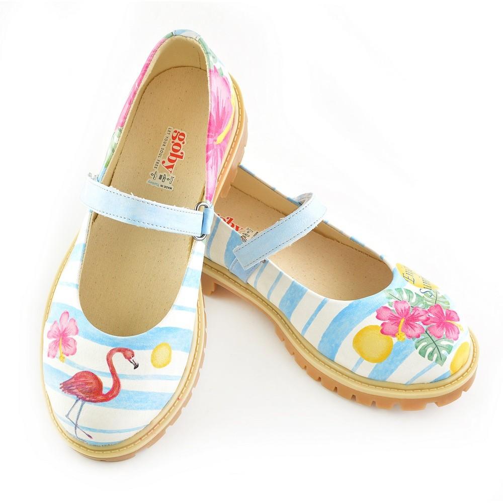 Flamingo and Flowers Ballerinas Shoes KTB105 (1421186105440)
