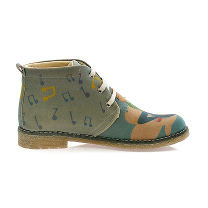 Happy Music Day Ankle Boots PH115 (1405807951968)