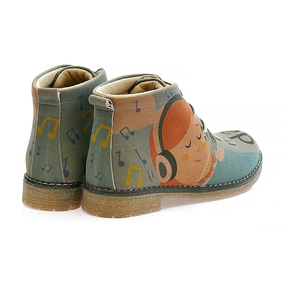 Happy Music Day Ankle Boots PH115 (1405807951968)