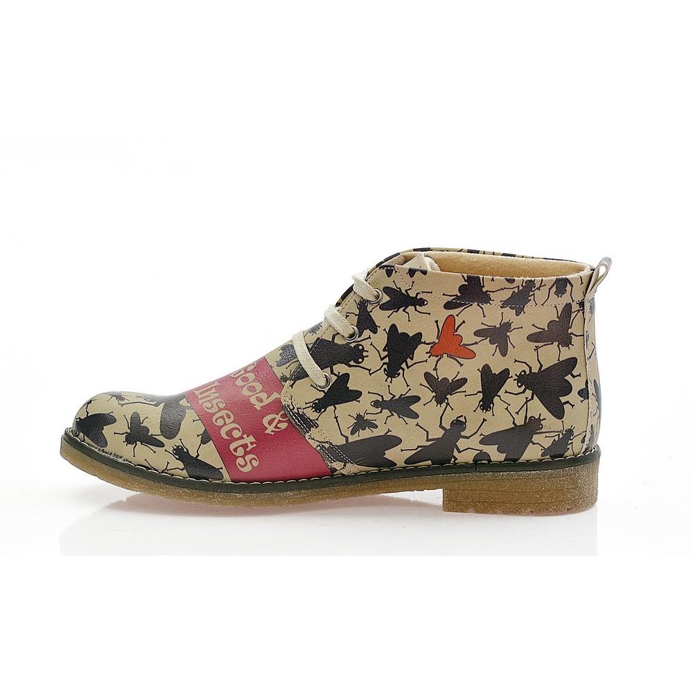 Stay Good and Record Insert Ankle Boots PH214 (1421216612448)
