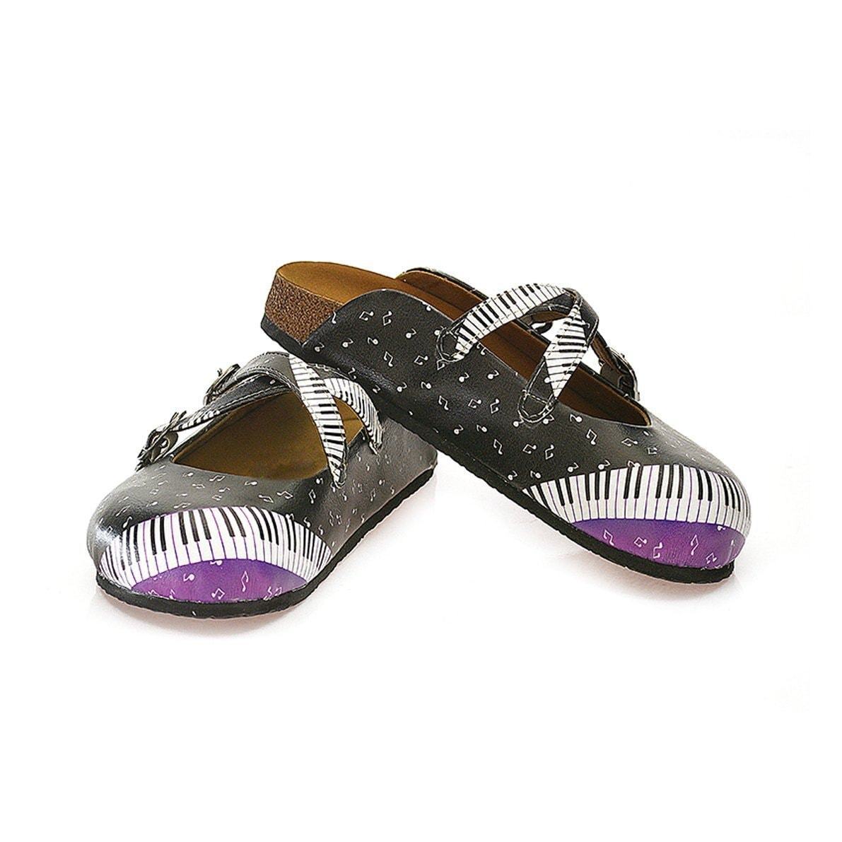 Black Piano Notes Clogs WCAL115 (737673707616)