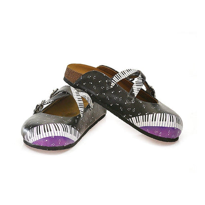 Black Piano Notes Clogs WCAL115 (737673707616)