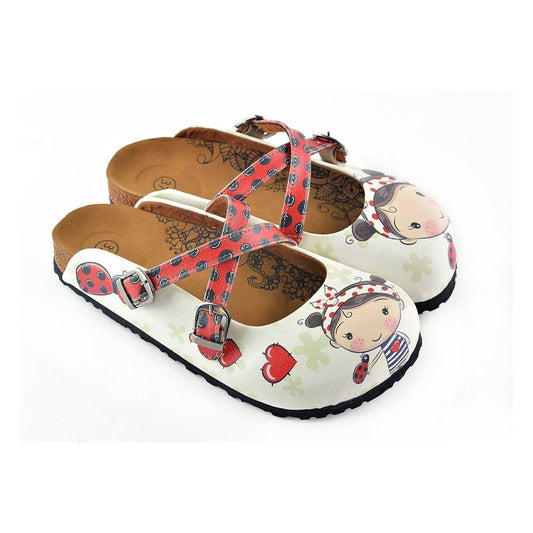 Red & White Girl clogs, mevsim WCAL120 (737673576544)