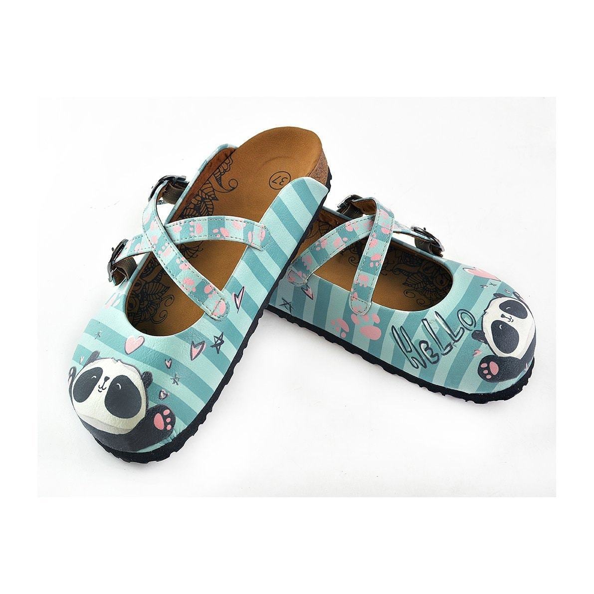 Blue & Pink Panda clogs, mevsim WCAL122 (737673445472)