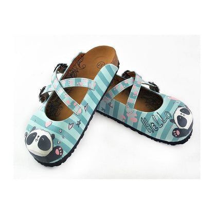 Blue & Pink Panda clogs, mevsim WCAL122 (737673445472)