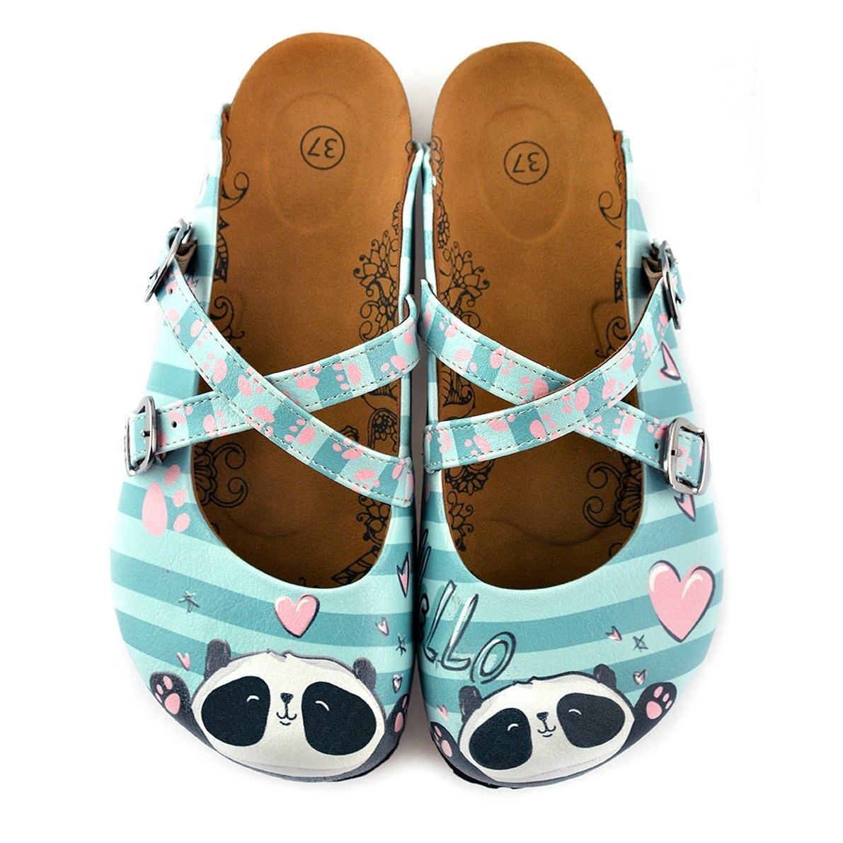 Blue & Pink Panda clogs, mevsim WCAL122 (737673445472)