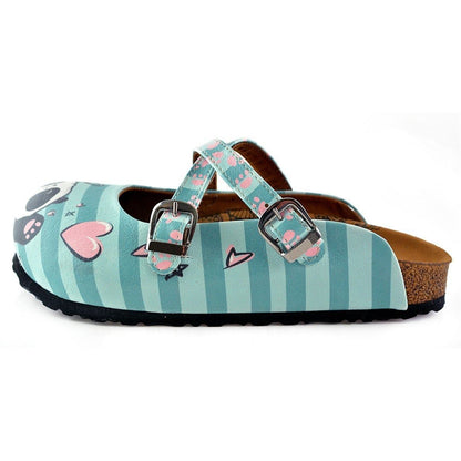 Blue & Pink Panda clogs, mevsim WCAL122 (737673445472)