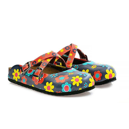 Blue Floral Cross-Strap clogs, mevsim WCAL129 (737673085024)