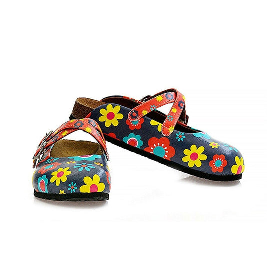 Blue Floral Cross-Strap clogs, mevsim WCAL129 (737673085024)