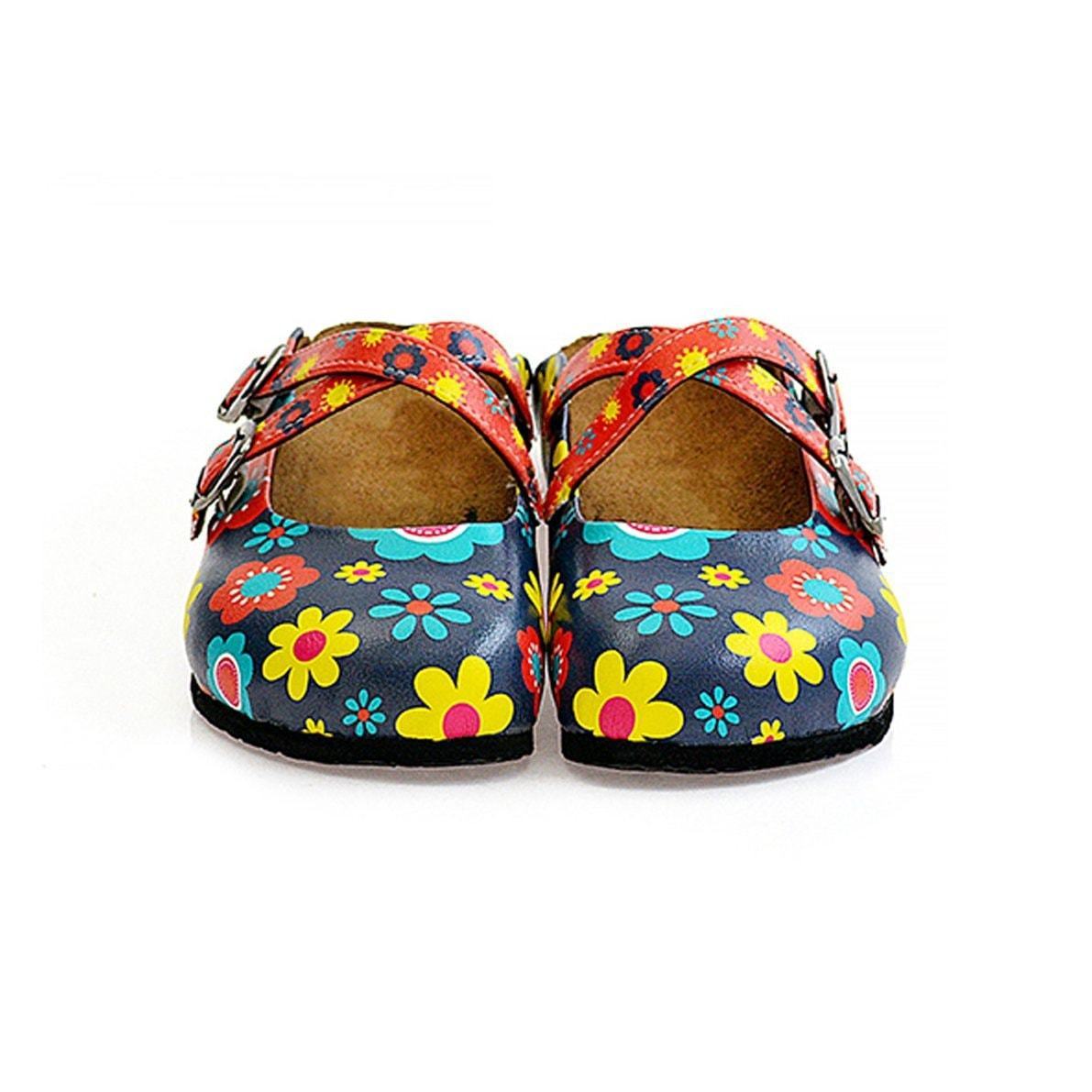 Blue Floral Cross-Strap clogs, mevsim WCAL129 (737673085024)