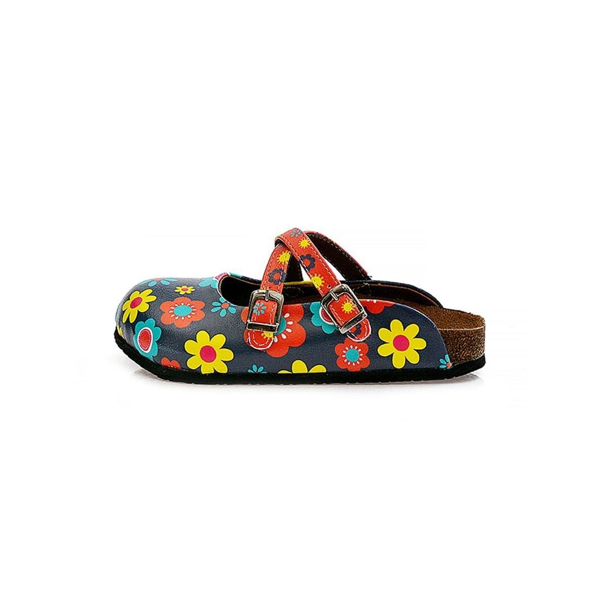Blue Floral Cross-Strap clogs, mevsim WCAL129 (737673085024)