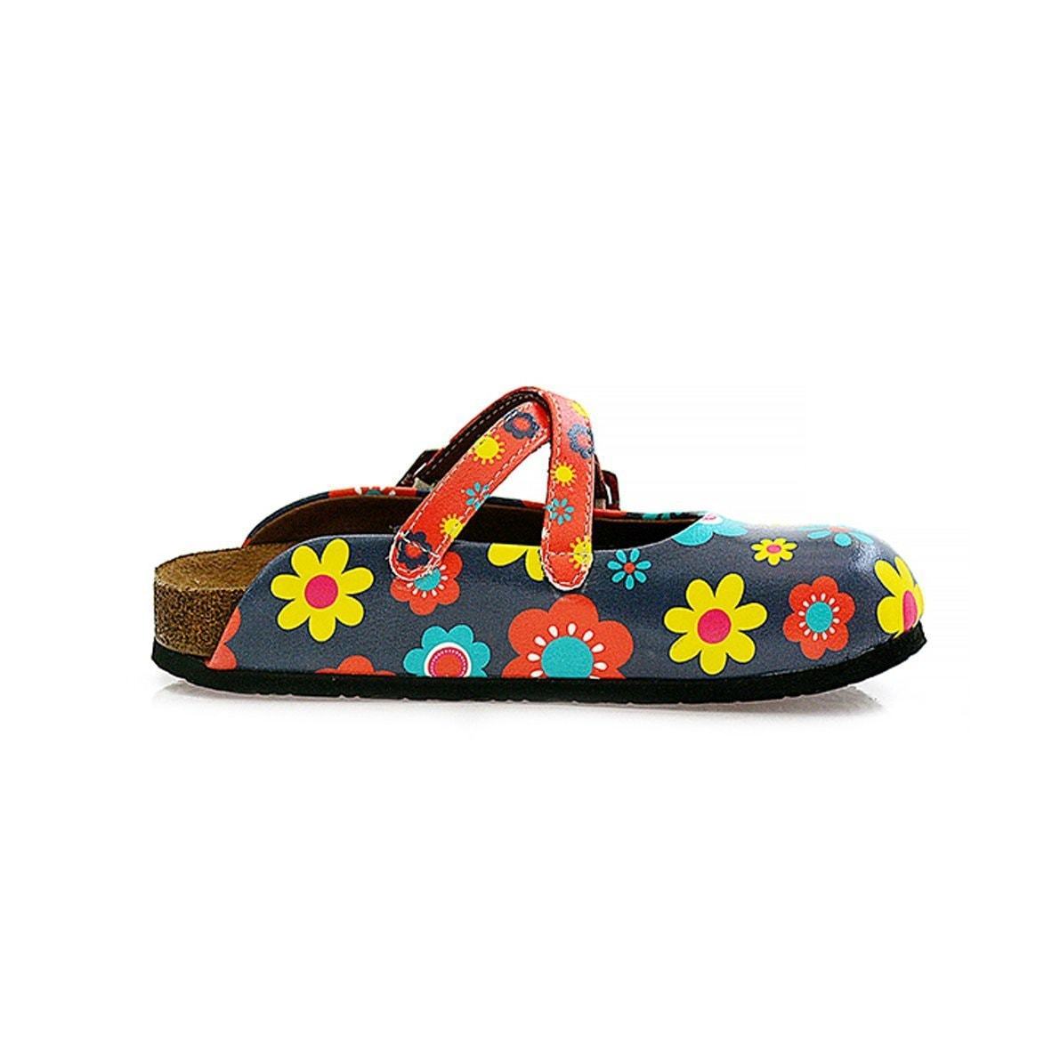 Blue Floral Cross-Strap clogs, mevsim WCAL129 (737673085024)