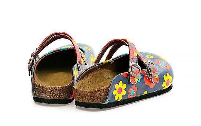 Blue Floral Cross-Strap clogs, mevsim WCAL129 (737673085024)