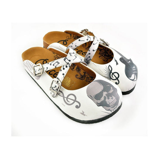 White Music Note Clogs WCAL141 (737671774304)