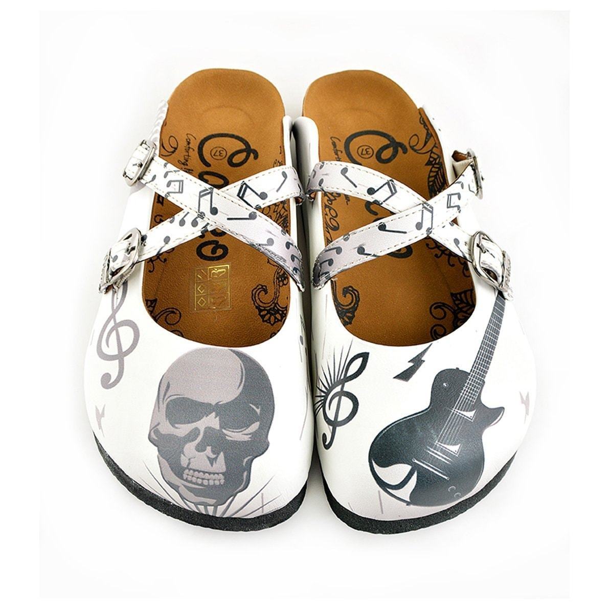 White Music Note Clogs WCAL141 (737671774304)