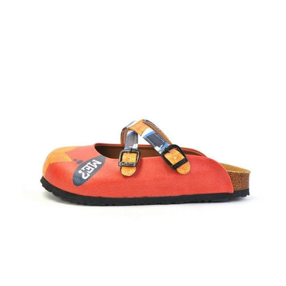 Pink & Orange Cat Crisscross Mule WCAL169 (774937215072)