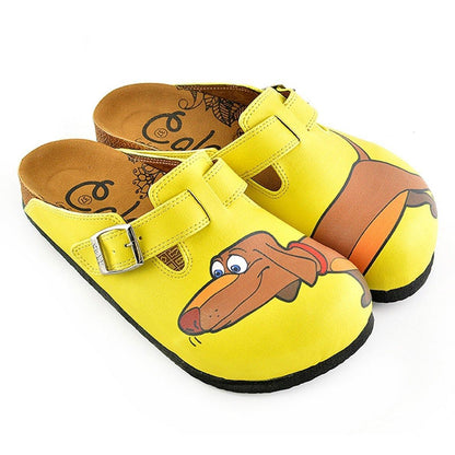 Yellow Dachshund clogs, mevsim WCAL346 (737670234208)